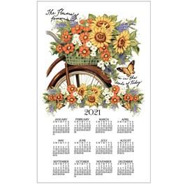 Bicycle Floral Towel Calendar - Cloth Calendar for 2024