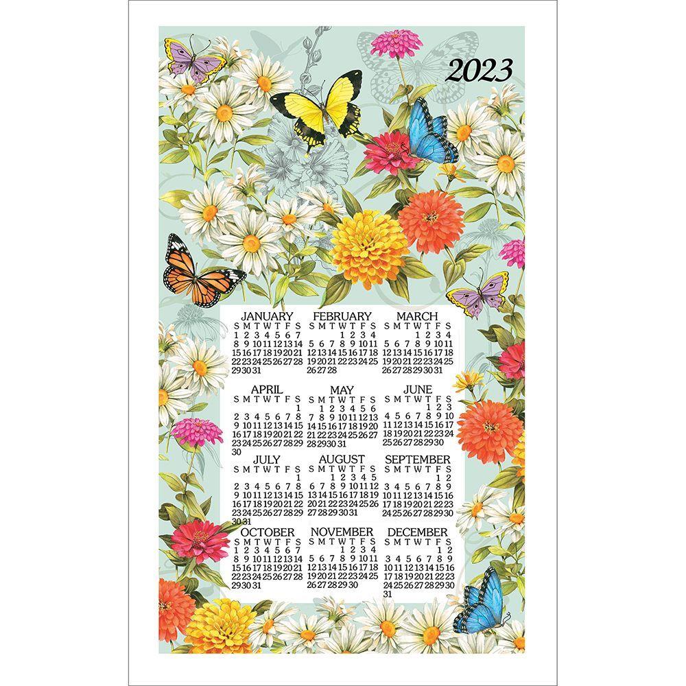Butterfly Garden Towel Calendar - 2024 Cloth Calendars