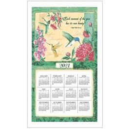 Wings and Blossoms Towel Calendar - 2024 Towel Calendar Hummingbirds